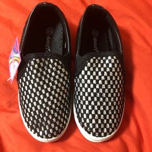 Black and Silver checkerboard Sneakers